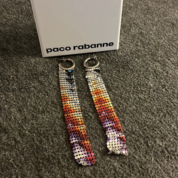 Paco Rabanne Pixel Linear Drop Earrings - Picture 1 of 6
